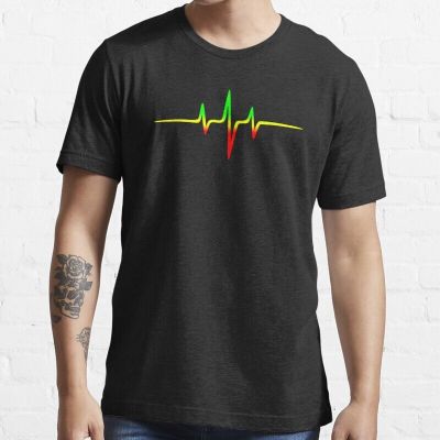New Music Pulse Reggae Heartbeat Rastafari Jah Jamaica Rasta T-Shirt Cotton Men Tee Shirt Mens Black Tshirt Fashion Funny New