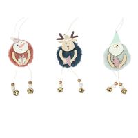 3Pack Plush Christmas Tree Ornament Cute Snowmen Elk Santa Claus Hanging Pendants for Xmas Tree Decor New Year Home Decor