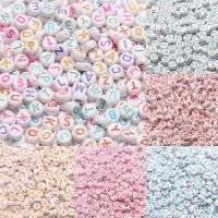 【CW】♈❧  Mixed Color Beads Round Flat Alphabet Loose Spacer Jewelry Making Diy Accessories