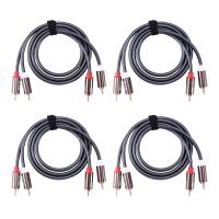 Rexlis 2 Rca to 2 Rca Male to Male Hifi Audio Cable Ofc Av Speaker Wire for Tv Dvd Amplifier Subwoofer Soundbar