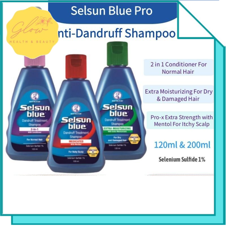 Selsun Blue 120ml And 200ml Anti Dandruff Shampoo 2 In 1 Conditioner Extra Strength W Menthol