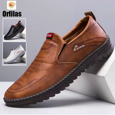 Orfilas รองเท้าหนังผู้ชาย, รองเท้ากันลื่น, รองเท้าแฟชั่นผู้ชาย, รองเท้าทํางาน, รองเท้าหนังสีเหลือง รองเท้าหนังลําลองธุรกิจ💚💚จัดส่งจากประเทศไทย