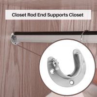 4 Packs Heavy Duty Stainless Steel Closet Rod End Supports Closet Pole Sockets Flange Rod Holder with Screws, 1-1/3 Inches Diameter(U-Shaped)