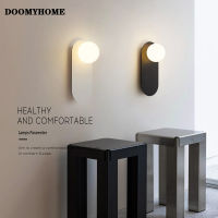 DOOMYHOME โคมไฟ Sconces สีดำสีขาวผนัง LED ที่ทันสมัยใหม่สำหรับบ้านที่เรียบง่ายห้องนั่งเล่นห้องทำงานห้องรับประทานอาหารข้างเตียงนอนบันไดโถงทางเดินไฟส่องสว่างในร่ม