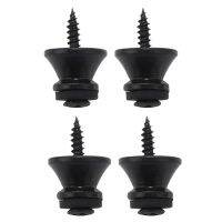 4 x Electric Acoustic Guitar Bass Strap Button Screw Lock Pins Pegs Pads Black