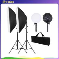 FoZueo 2Pcs การถ่ายภาพ Bi Color Dimmable Light Professional สำหรับ Portrait