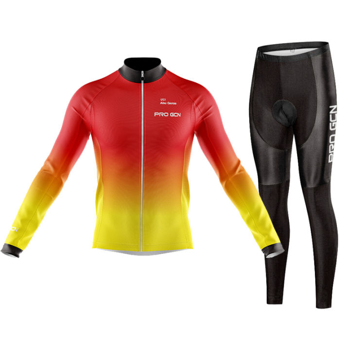 2023-pro-gcn-ทีมขี่จักรยานย์ชุดเอี๊ยมกางเกง-ropa-จักรยานเสือภูเขาย์9d-เจลขี่จักรยานกางเกงแขนยาวสูท