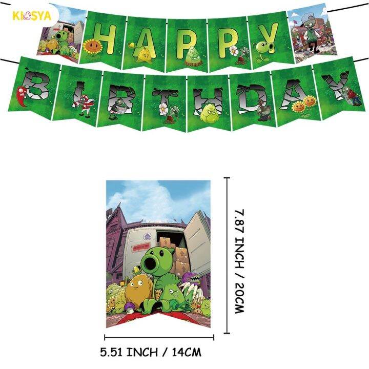 KISSYA PVZ Game Themed Party Supplies Banner Balloons Cake Toppers Set ...