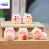 LGJGHJG หมูเรซิ่น เครื่องประดับรถหมูขนาดเล็ก หมูการ์ตูน ตุ๊กตาหมูสีชมพู สำหรับผู้หญิง ตกแต่งแผงหน้าปัดหมู ตกแต่งคอนโซลกลางรถ