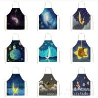 ◎❣ 1 Pcs Round Graphic Plant Printing Sleeveless Apron ChildrenS Cleaning Household Men And Women Kitchen Waist Bib Anti-Fouling