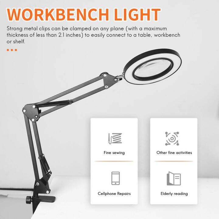 led-magnifying-lamp-with-clamp-10-levels-dimmable-3-color-modes-5-diopter-real-glass-lens-adjustable-swivel-arm-lighted-magnifier-light-for-desk-table-craft-workbench