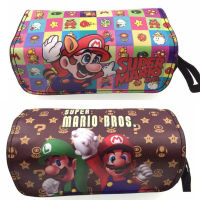 เคสดินสอลายการ์ตูน Super Mario Bros สำหรับอะนิเมะเด็กหญิงเด็กชายรอบๆกระเป๋าที่ใส่ดินสอแบบซิปช่องกล่องเครื่องเขียนการศึกษากระเป๋าเก็บของความจุขนาดใหญ่0000