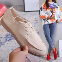 HOT★Thick-soled Casual Shoes 2023 New Fashion All-match Womens Shoes Solid Color Spring and Autumn Moccasin Oxford Shoes