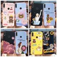 สำหรับ Huawei Y7เคส2019น่ารักฝาครอบทาสีรูปหมีซิลิโคนนิ่มเคสโทรศัพท์สำหรับ Huawei Y7 Prime 7 Pro 2019ฝาหลัง6.26 กระเป๋า