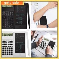 GOTORADE LCD เครื่องคิดเลขคณิตศาสตร์ แผ่นวาดภาพดิจิตอล ฟังก์ชั่นล็อค ด้วยแท็บเล็ตเขียนลบได้ เครื่องคิดเลขวิทยาศาสตร์ตั้งโต๊ะพับได้ จอแสดงผลขนาดใหญ่ ดิจิตอล 10 หลัก