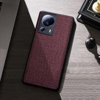 Case For Xiaomi 13 Lite 5G Premium Cloth Texture Unti-Scratch Four-Corner Explosion-Proof Simple Design Protective Back Cover