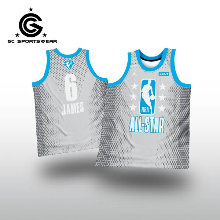 NBA ALL STAR GREY TEAM LeBron JAMES GC FULL SUBLIMATION Basketball ...