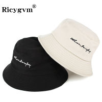 [hot]Embroidery Letters Fisherman Hat For Women Men Fashion Soild Color Cotton Bucket Hat Couple Outdoor Visors Sun Hat Hiphop Gorras