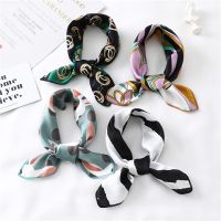 【CC】☂卍◈  2022 New Silk Scarf Foulard Ladys Neck Hair Scarves Design Printed Kerchief Fashion