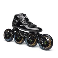 Advanced Carbon Fiber Inline Skates Boot 7075 Alloy CNC Frame 85A Durable PU 110mm 100mm 90mm Roller Skating Wheels Track Racing Training Equipment