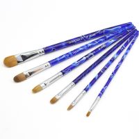 【CW】 6 pcs Set Handle Filbert Weasel Hair Brushes Artist  39;s Paintbrush Watercolor Painting