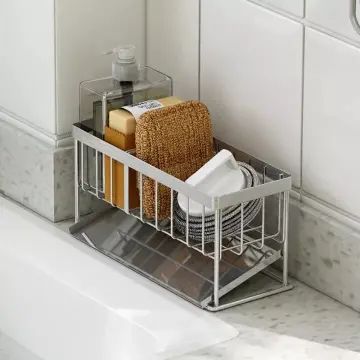 1pc Stainless Steel Sink Storage Shelf Table Top Spong Mop Rag Dishcloth  Sink Draining Bathroom Storage Rack