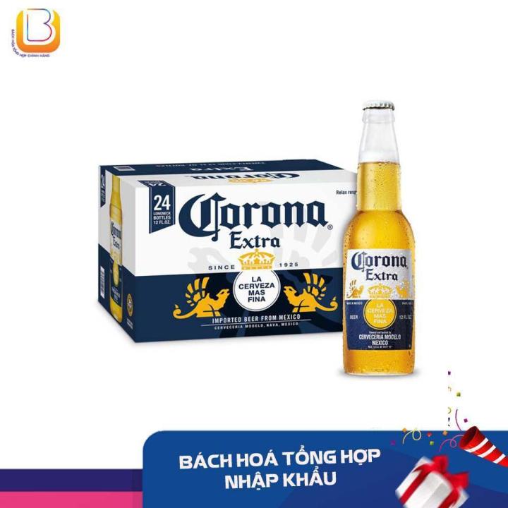 Thùng 24 chai bia Corona Extra Mexico Lager Mỹ 360ML 