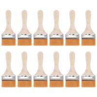 uxcell 6" Paint Brush 2.4" Width Soft Nylon Bristle with Wood Handle for Wall  Cabinets  Fences Yellow 12 Pcs Paint Tools Accessories