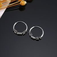 Dayoff European Bali Ball Endless Earrings Circle Earring Women Men Small Round Earring Jewelry Ethnic Loop Earings E36