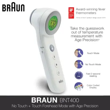 Buy the Braun BNT400 3-in-1 Touchless + Forehead thermometer ( BNT400 )  online 
