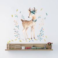 Deer Wall Stickers Forest Animals Wall Decals for Liviing Room Bedroom Baby Nursery Room Decoration Hand Drawn Watercolor Decor Wall Stickers  Decals