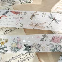 Vintage Flower insect Hot Silver Aesthetic Stickers Masking Washi Tape Decorative Diy Scrapbooking Sticker Label Stationery TV Remote Controllers