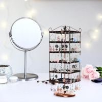 【CW】 288 Holes 6-layerEarrings Organizer Jewelry Holder NecklaceRack Rotatable Earrings Necklace Jewelry Display Rack