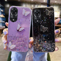 เคสโทรศัพท์คลังสินค้าพร้อมสำหรับ A58 OPPO 4G 5G ผีเสื้อท้องฟ้าเต็มไปด้วยดวงดาวสุดหรูฝาหลังนิ่มโปร่งใส