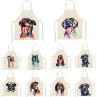 【CW】 1Pcs Apron Colorful cartoon dog flowers Printed Sleeveless Cotton Aprons for Men Cleaning Tools 55x68cm