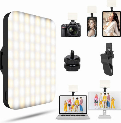 Selfie Light - BANSINE USB-Rechargeable LED Phone Light - Portable Photo Light with 97+ CRI, Up to 6500K Color Temperature Phone Light for Selfie, Zoom Conference, Video, Makeup and Live Stream Black