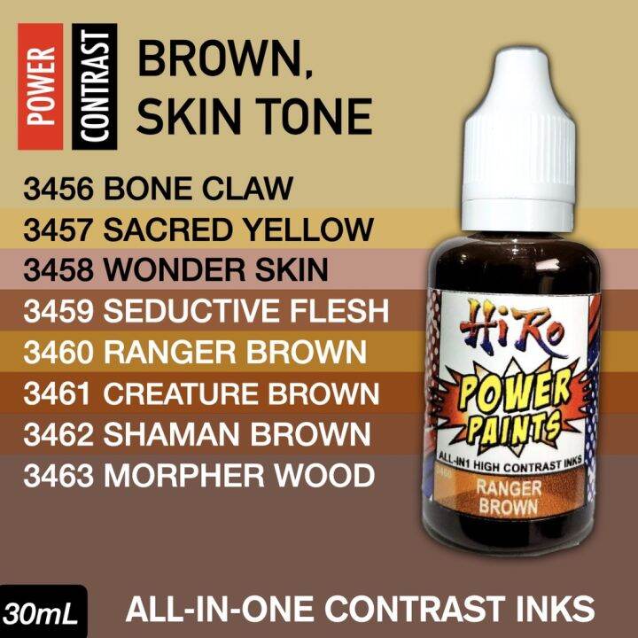 Brown Skin Tone POWER PAINTS by Hiro (30ml) Alternative to Citadel Contrast Paint Lazada PH