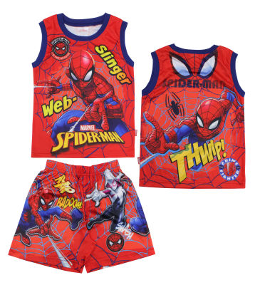 เสื้อผ้าเด็กลายการ์ตูนลิขสิทธิ์แท้ เด็กผู้ชาย/ผู้หญิง ชุดเที่ยว ชุดเดินเล่น ชุดแขนกุด ชุดแฟชั่น SPIDER-MAN เสื้อเด็กผ้ามัน Avengers DMS243-24 BestShirt