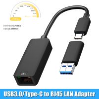 (Hulux electron) อะแดปเตอร์แปลง USB 3.0 Type-C เป็น Gigabit Ethernet RJ45 LAN (10/100/1000/2500) การ์ดเครือข่าย Ethernet Mbps สำหรับแล็ปท็อป Mac OS