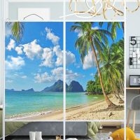 Window Film Privacy Seascape Glass Sticker UV Blocking Heat Control  Window Coverings Window Tint for Homedecor Window Sticker and Films