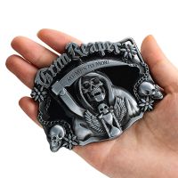 1PC Zinc Alloy Cloak Reaper Sickle Belt Buckle Punk Rock Hip Hop Skull Belt Buckle Clothing Decorative Accessories DIY Hooks Belts