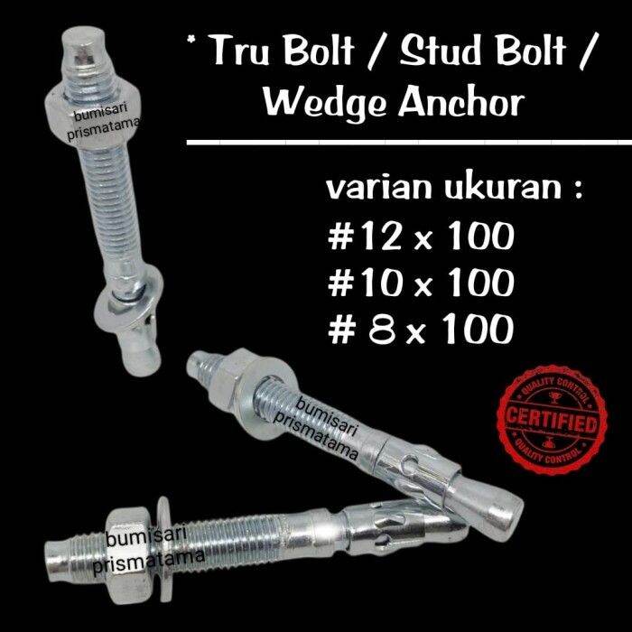 Tru Bolt / Trubolt / Stud Bolt / Wedge Anchor (per Pcs) | Lazada Indonesia