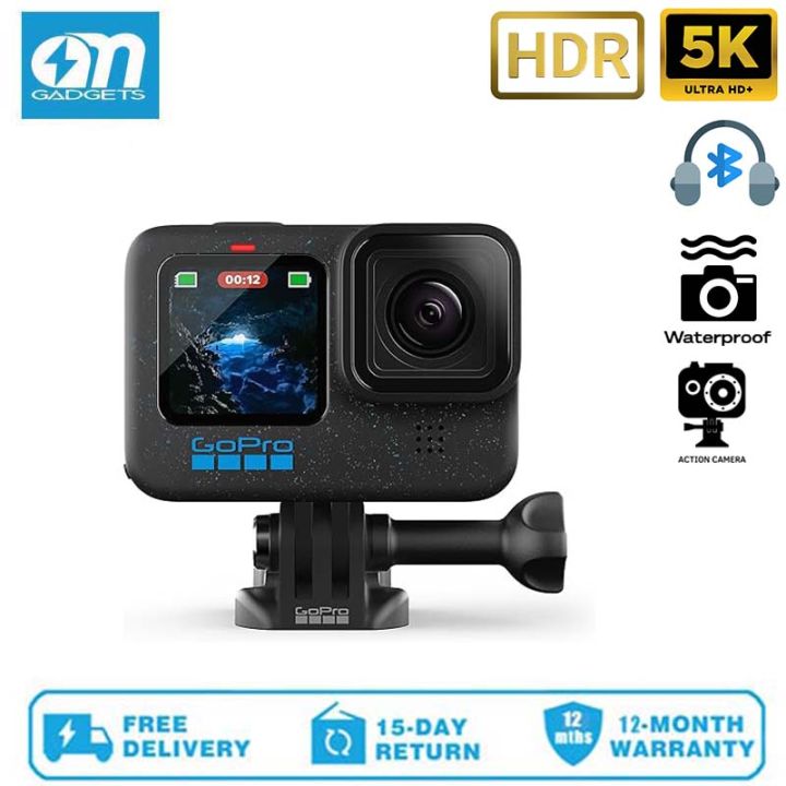  GoPro HERO12 Black - Waterproof Action Camera with 5.3K60  Ultra HD Video, 27MP Photos, HDR, 1/1.9 Image Sensor, Live Streaming,  Webcam, Stabilization : Electronics