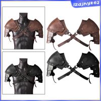 [ Faux Leather Medieval Shoulder Pauldron Knight for Costume Accessory Party