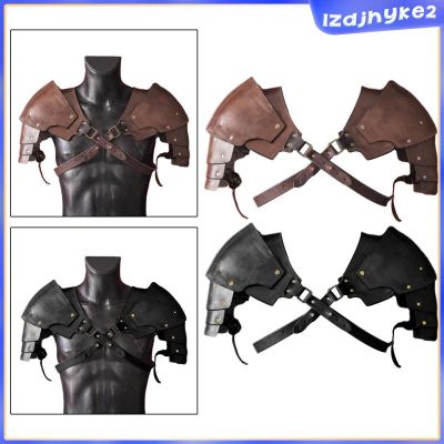 [ Faux Leather Medieval Shoulder Pauldron Knight for Costume Accessory Party
