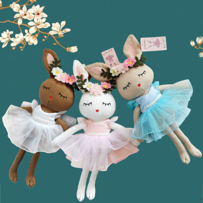 Rabbit Knitted Doll Plush Toy Dressing Stuffed Creativity Girls Sleeping Dolls