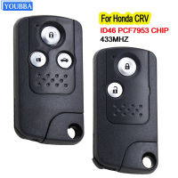 YOUBBA สมาร์ทระยะไกล Keyless E Ntry Fob 433เมกะเฮิร์ตซ์ ID46 PCF7953ชิปสำหรับ Honda Accord CRV VIII Civic โอดิสซีกุญแจรถ FCC:72147-TOA-J51