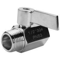 304 Stainless Steel Mini Ball Valve(1/2 Inch Female x Male) NPT Thread, Water Flow Regulator Head Control Valve