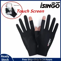 iSingo 【C O D】1 Pair Touch Screen Gloves Motorcycle Motor Gloves Racing Protective Gloves Breathable Ice Silk Non-Slip Anti-UV Outdoor Sports Riding Gloves