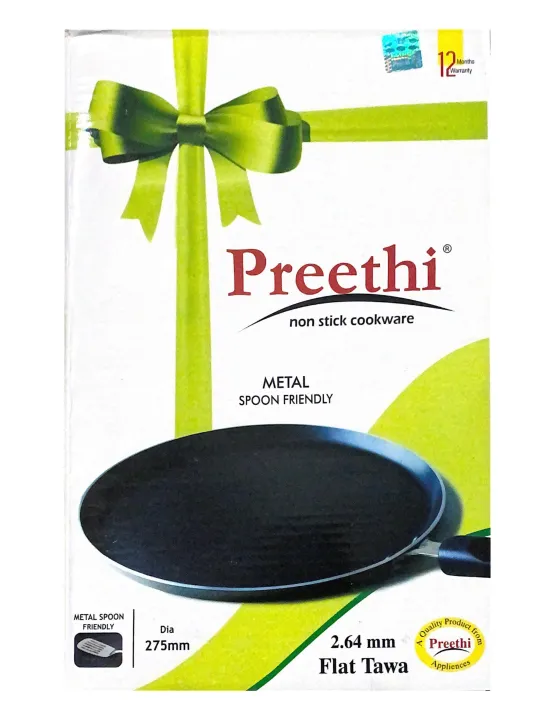 Preethi NonStick Tawa/Dosa pan(Induction280mm/Gas Base275mm)2.64mm